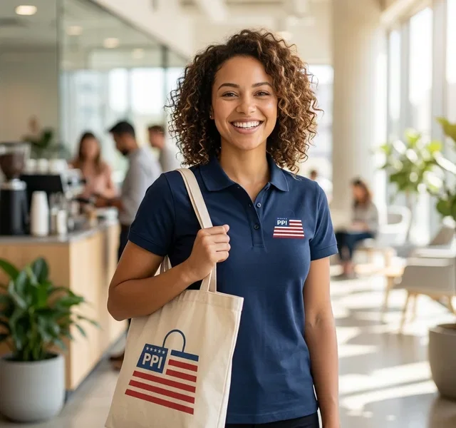 Custom promotional apparel and tote bags with logo