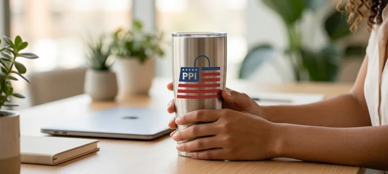 Custom promotional drinkware: tumbler, water bottle and mug with logo