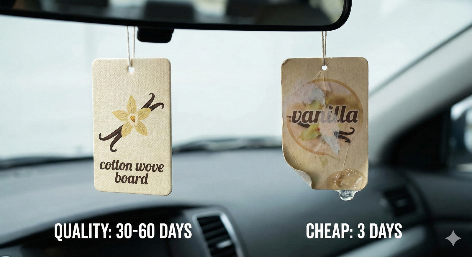 A quality car air freshener keeps your vehicle smelling fresh for 30 60 days