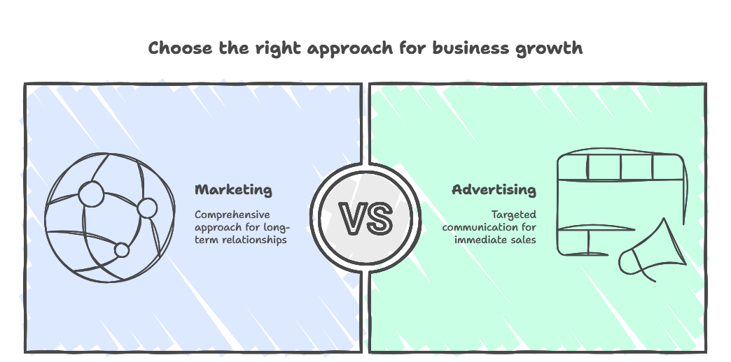 Marketing vs. Advertising Key Differences Explained visual selection