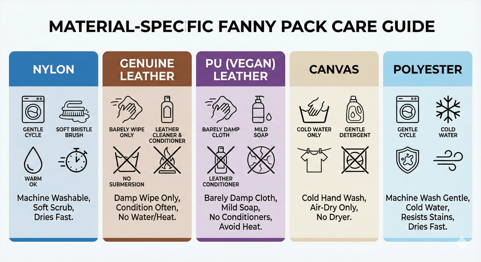 How to Clean Different Fanny Pack Materials