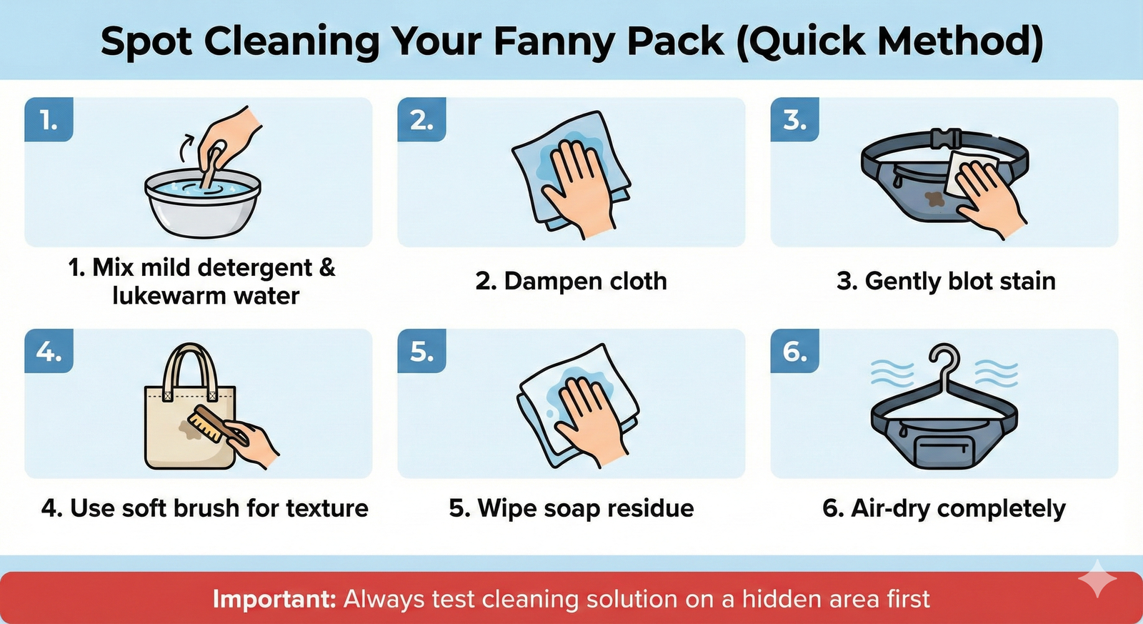 Spot Cleaning Your Fanny Pack (Quick Method)