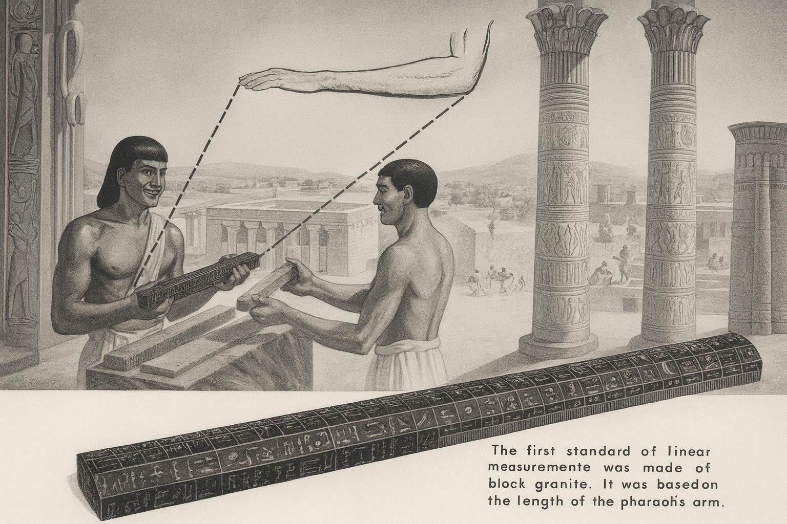 They often included basic units like cubits, based on the human body
