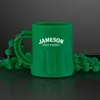 1 oz. Green Mug Shot Glass on Bead Necklace (NON-Light Up)