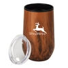 14 oz Wood Tone Economy Stainless Steel Stemless Wine