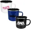 15oz Custom Enamelware Iron Mug with Stainless Rim - BPA Free, Dishwasher Safe, Multi-Location Imprint