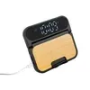 15W Bamboo Folding Charger With Digital Clock