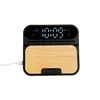 15W Bamboo Folding Charger With Digital Clock