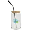 16 Oz. Full Color Can Glass With Bamboo Lid