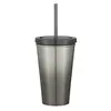 16 Oz. Stainless Steel Double Wall Chroma Tumbler With Straw