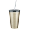 16 Oz. Stainless Steel Double Wall Tumbler With Straw