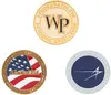 Custom Brass Challenge Coins (2.25") - 4 Colors, 2 Sided