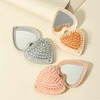 2 in 1 Marble Heart Foldable Air Cushion Comb & Mirror