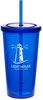 Personalized Double Wall Acrylic Tumbler with Straw - 20 oz. (2 Color Imprint)