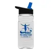 Personalized Clear Sports Bottle with Flip Straw Lid - 20oz