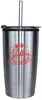 20 oz. Stainless Tumbler with Flip Lid and Straw for Hot and Cold Beverages - Customizable Promotional Item