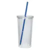 24 Oz. Double Wall Acrylic Tumbler With Straw