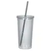 24 Oz. Double Wall Acrylic Tumbler With Straw