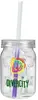 Plastic Mason Jar with Mood Straw - 24 oz.