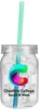 Plastic Mason Jar with Mood Straw - 24 oz.