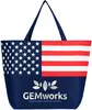 American Flag Non-Woven Tote Bag (Metallic imprint)