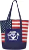 American Flag Non-Woven Tote Bag w/ 210D Pocket