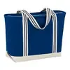 Custom Branded Cotton Zippered Boat Tote - 20oz Atlantic Stripe
