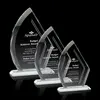 Ayrton Custom Crystal Award with Beveled Curve Sketch and Sharp Edge Design