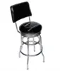 Back Double Chrome Ring Bar Stool 