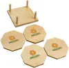 Logo Bamboo 4-Piece Coaster Set