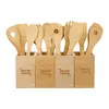 Custom Bamboo Kitchen Tool Set and Canister (4 Piece)