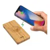 100% Bamboo 5000 mAh Wireless Power Bank - Laser Engraving