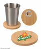 Bamboo Coaster Set with Built-in Beer Opener (4-inch Round)