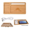 Bamboo-Designed Desktop Wireless Charger and Organizer