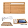 Bamboo-Designed Desktop Wireless Charger and Organizer