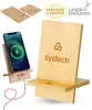 Bamboo Phone Stand with Laser Engraved Logo - Detachable
