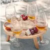 Bamboo Portable Wine & Cheese Table