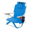 Custom Logo Beach Chair with Detachable Pillow - 300lb Capacity