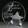 Bright Nickel Plated Crystal Double Star Custom Award