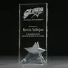 Bright Nickel Plated Crystal Double Star Custom Award