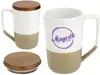 Custom Branded Bellaria 15 oz Ceramic Mug with Wood Lid