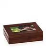 Elegant Personalized Brown Leather Photo Box for Business Promotions