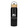 Custom Eco-friendly Aluminum Bottle with Bamboo Lid - 26oz