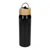 Custom Eco-friendly Aluminum Bottle with Bamboo Lid - 26oz