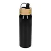 Custom Eco-friendly Aluminum Bottle with Bamboo Lid - 26oz