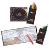 Black Cover Adult Coloring Book & 6-Color Pencil Set To-Go