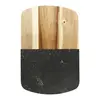 Personalized Black Marble and Acacia Cheese Board Set with Knives