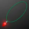 Blinking Red Bulb Christmas Charm on Green Beads