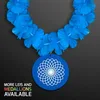 Blue Flower Hawaiian Lei with Custom Medallion