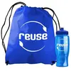 Custom Branded Bottle in Non-woven Drawstring Backpack Kit